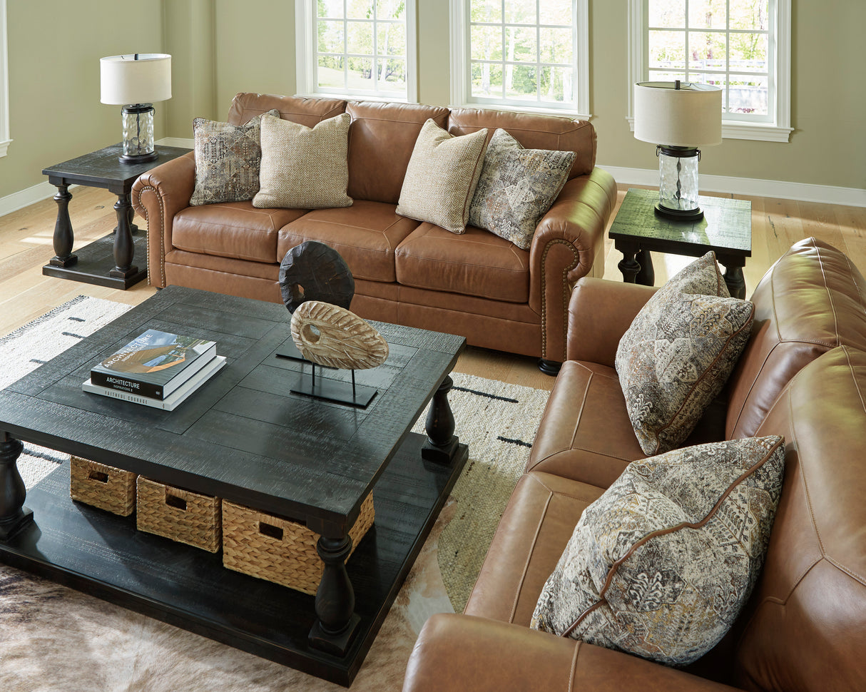 Carianna Caramel Leather Living Room Set