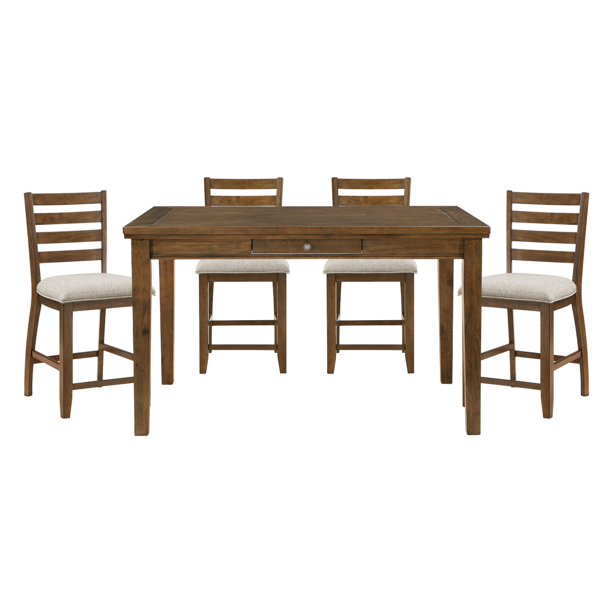 Tigard Cherry 5-Piece Counter Height Set from Homelegance - Luna Furniture