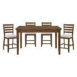 Tigard Cherry 5-Piece Counter Height Set from Homelegance - Luna Furniture
