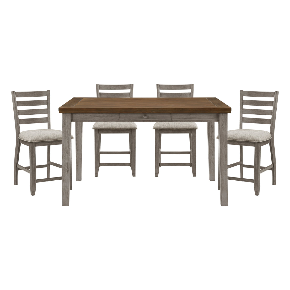 Tigard Gray 5-Piece Counter Height Set from Homelegance - Luna Furniture