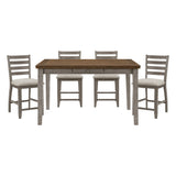 Tigard Gray 5-Piece Counter Height Set from Homelegance - Luna Furniture