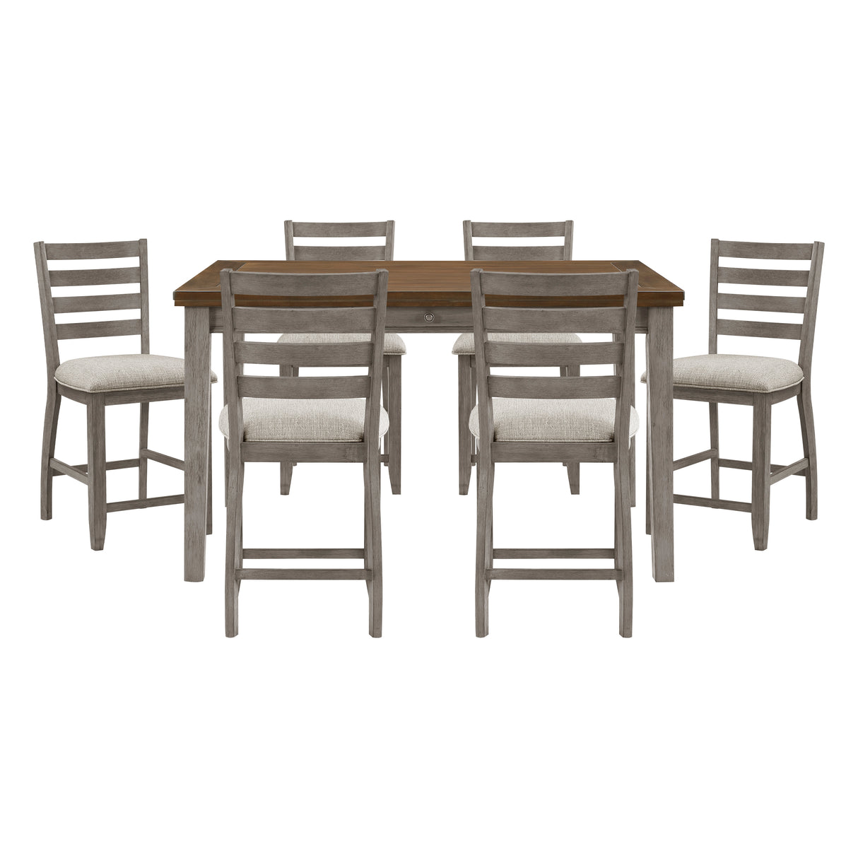 Tigard Gray 7-Piece Counter Height Set from Homelegance - Luna Furniture