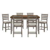 Tigard Gray 7-Piece Counter Height Set from Homelegance - Luna Furniture