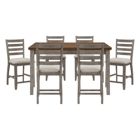 Tigard Gray 7-Piece Counter Height Set from Homelegance - Luna Furniture