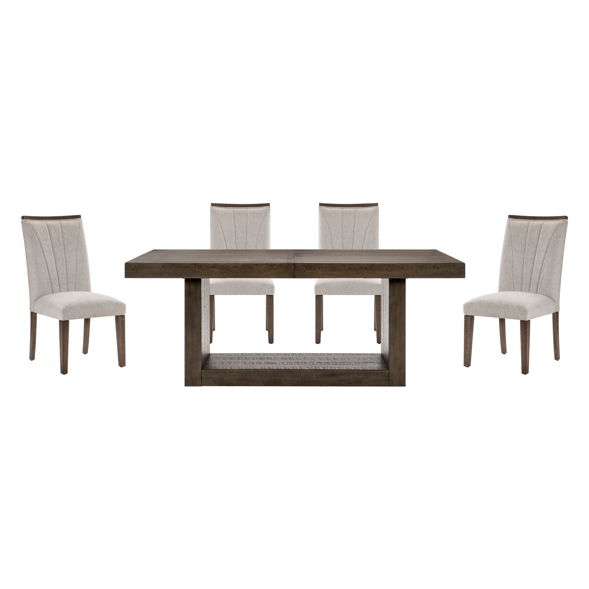 Brookings Brown 5-Piece 96" Extendable Dining Set from Homelegance - Luna Furniture