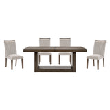 Brookings Brown 5-Piece 96" Extendable Dining Set from Homelegance - Luna Furniture