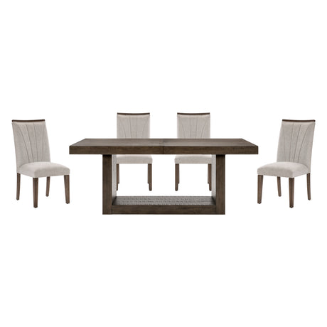 Brookings Brown 5-Piece 96" Extendable Dining Set from Homelegance - Luna Furniture