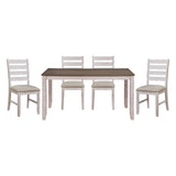 Ithaca Grayish White/Brown 7-Piece Dining Set from Homelegance - Luna Furniture