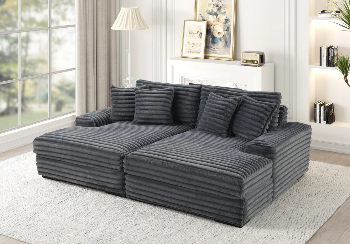 Edna Gray Oversized Double Chaise Sectional from Happy Homes - Luna Furniture