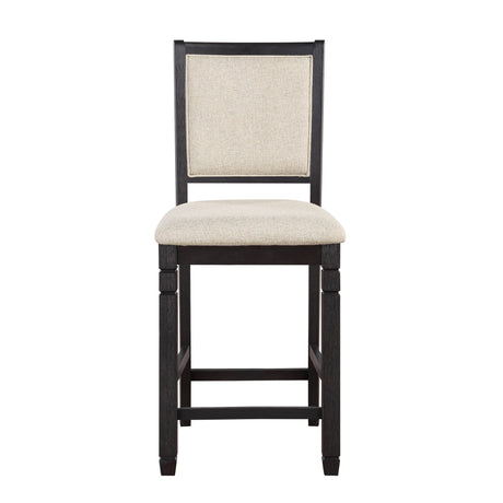 Asher Black/Beige Counter Height Chair, Set of 2 from Homelegance - Luna Furniture