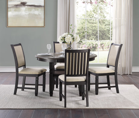 Asher Black/Brown Round Dining Table from Homelegance - Luna Furniture