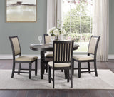 Asher Black/Brown/Beige 5-Piece Round Counter Height Set