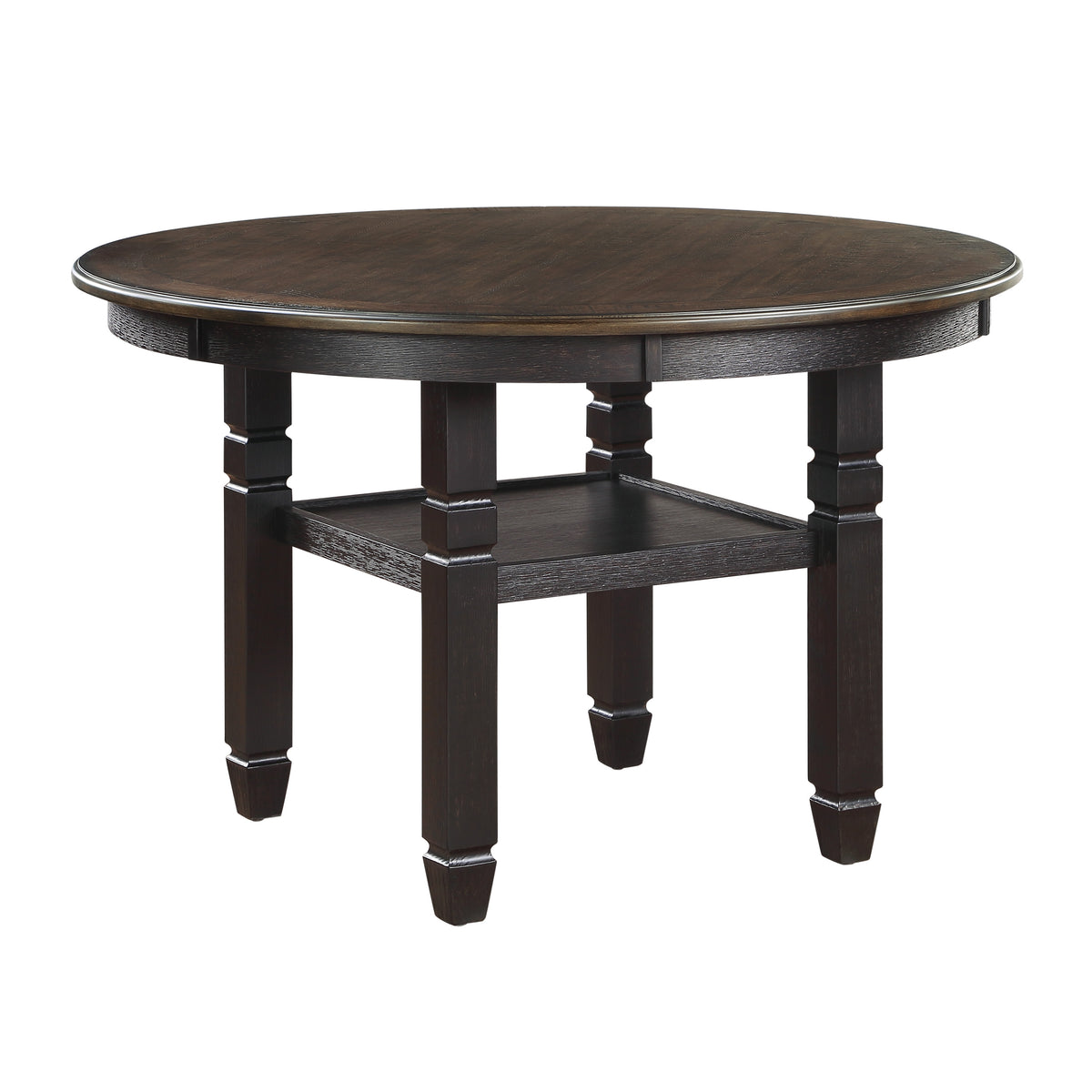 Asher Black/Brown/Beige 5-Piece Round Counter Height Set