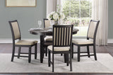 Asher Black/Brown/Beige 5-Piece Round Counter Height Set