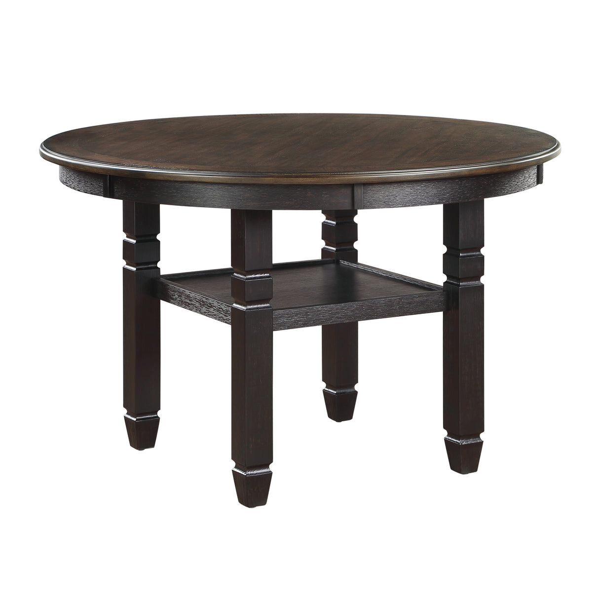 Asher Black/Brown/Beige Round 5-Piece Dining Room Set from Homelegance - Luna Furniture