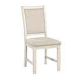 Asher Antique White/Brown 5-Piece Dining Set from Homelegance - Luna Furniture