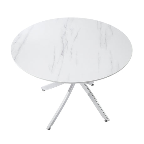 Topeka Chrome Round Dining Table from Homelegance - Luna Furniture