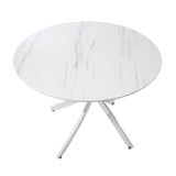 Topeka Chrome Faux-Marble Top Dining Table from Homelegance - Luna Furniture