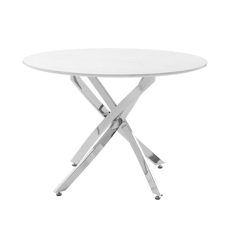 Topeka Chrome/Black Round 5-Piece Dining Set from Homelegance - Luna Furniture