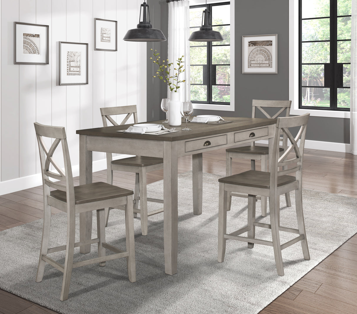 Asher Antique White/Beige Dining Side Chair, Set of 2 from Homelegance - Luna Furniture