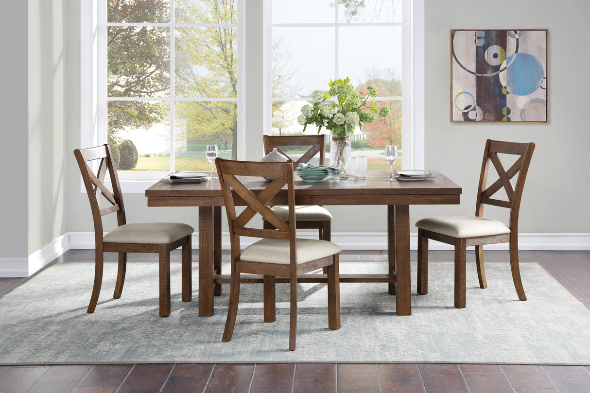 Hazel Charcoal Brown 5-Piece Dining Set from Homelegance - Luna Furniture