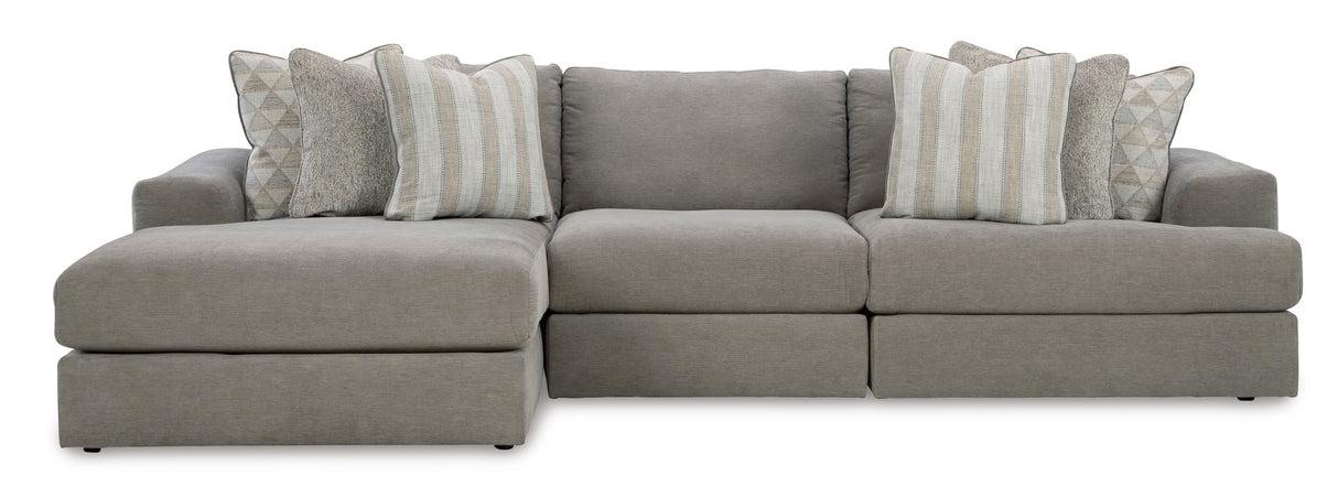 Avaliyah Ash 3-Piece LAF Chaise Sectional from Ashley - Luna Furniture