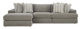 Avaliyah Ash 3-Piece LAF Chaise Sectional from Ashley - Luna Furniture