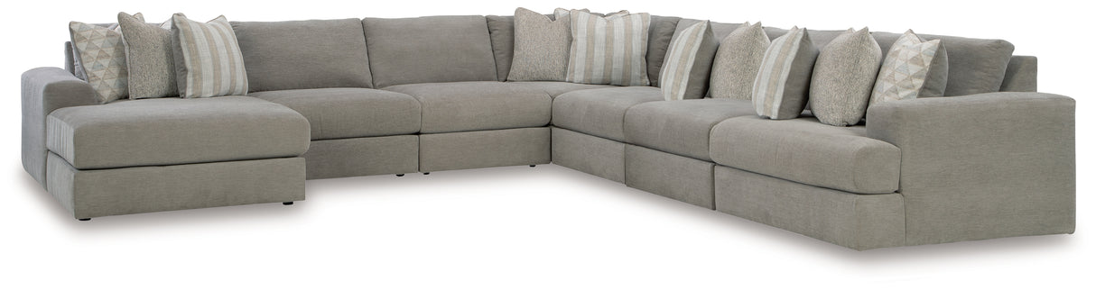 Avaliyah Ash 7-Piece LAF Chaise Sectional from Ashley - Luna Furniture
