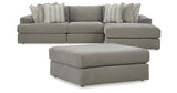 Avaliyah Ash 3-Piece Sectional with Ottoman from Ashley - Luna Furniture