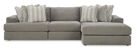 Avaliyah Ash 3-Piece RAF Chaise Sectional