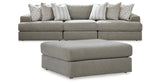 Avaliyah Ash 3-Piece Sectional with Ottoman from Ashley - Luna Furniture