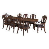 Bergen Dark Oak 9-Piece Double Extendable 108" Dining Set