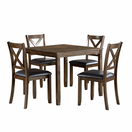 Faust Charcoal Brown 5-Piece Dining Set from Homelegance - Luna Furniture