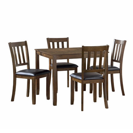 Hazel Charcoal Brown 5-Piece Dining Set from Homelegance - Luna Furniture