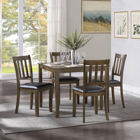 Faust Charcoal Brown 5-Piece Dining Set from Homelegance - Luna Furniture