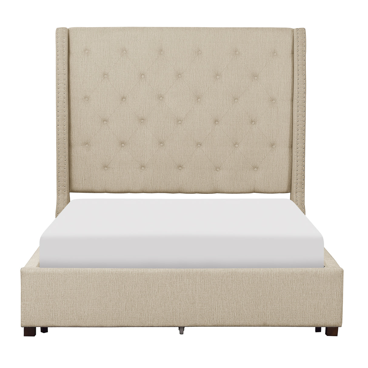 Fairborn Beige Queen Upholstered Platform Bed from Homelegance - Luna Furniture