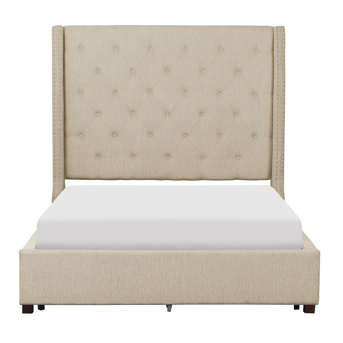 Fairborn Beige Queen Platform Bed with Storage Footboard from Homelegance - Luna Furniture