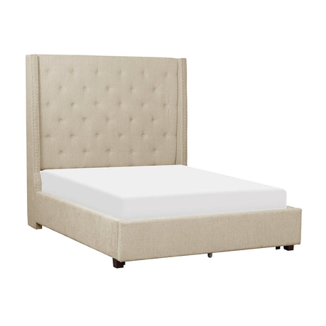 Fairborn Beige California King Upholstered Platform Bed from Homelegance - Luna Furniture