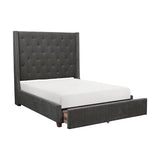 Fairborn Gray Full Upholstered Storage Platform Bed from Homelegance - Luna Furniture