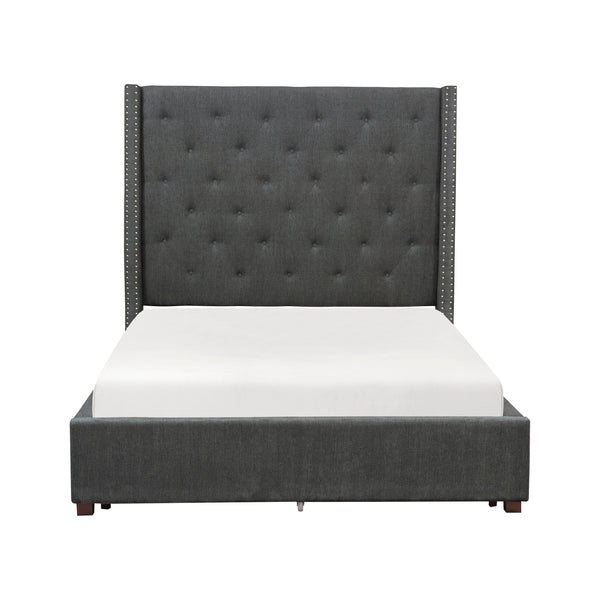 Fairborn Gray California King Upholstered Platform Bed