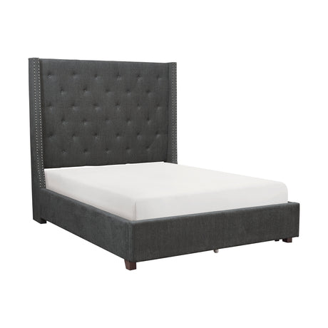 Fairborn Gray King Upholstered Platform Bed from Homelegance - Luna Furniture