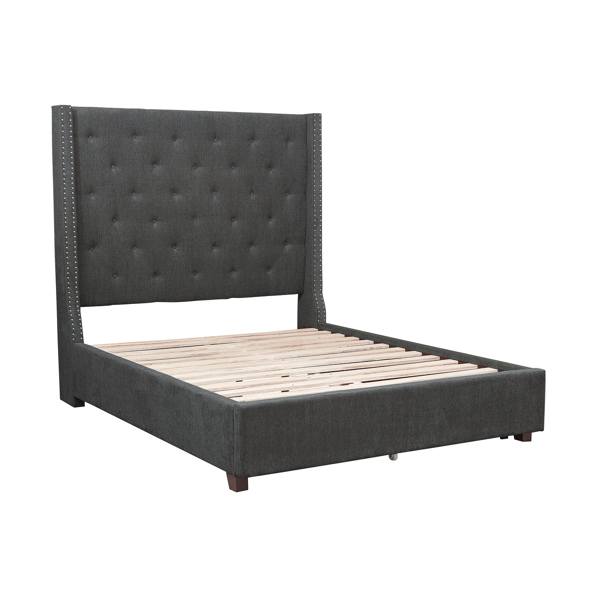 Fairborn Gray King Upholstered Platform Bed from Homelegance - Luna Furniture