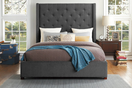 Fairborn Gray California King Upholstered Storage Platform Bed from Homelegance - Luna Furniture