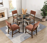 Aiden Brown Glass Top Round Dining Table from Homelegance - Luna Furniture