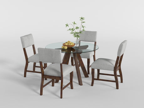 Aiden Brown Glass Top Round Dining Table from Homelegance - Luna Furniture