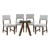 Aiden Gray 5-Piece Round Dining Room Set from Homelegance - Luna Furniture