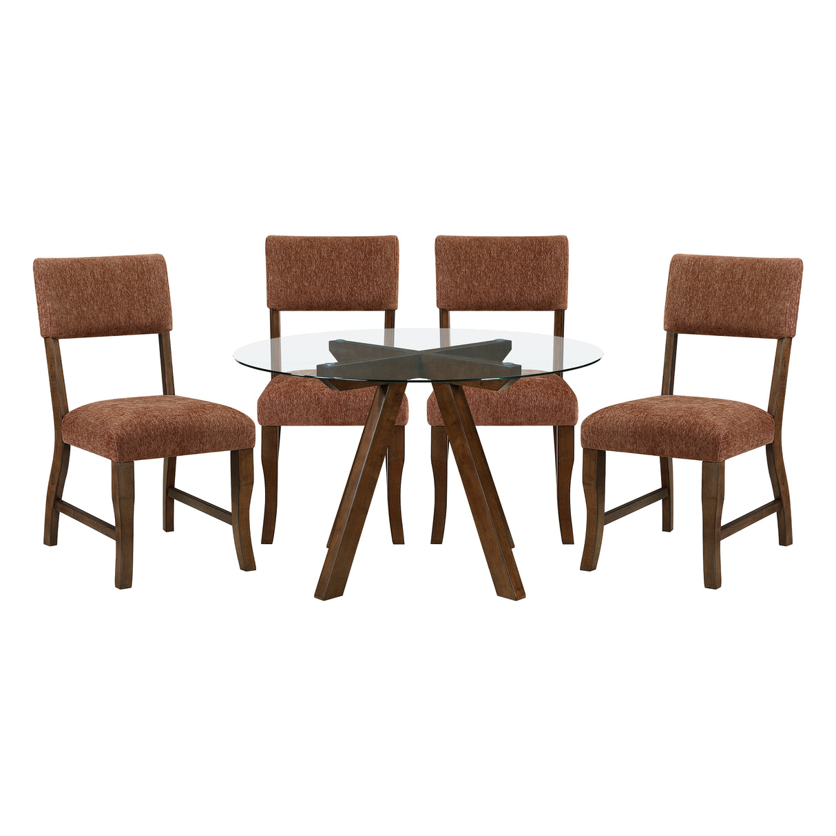 Aiden Rust 5-Piece Round Dining Room Set from Homelegance - Luna Furniture