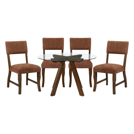 Aiden Rust 5-Piece Round Dining Room Set from Homelegance - Luna Furniture