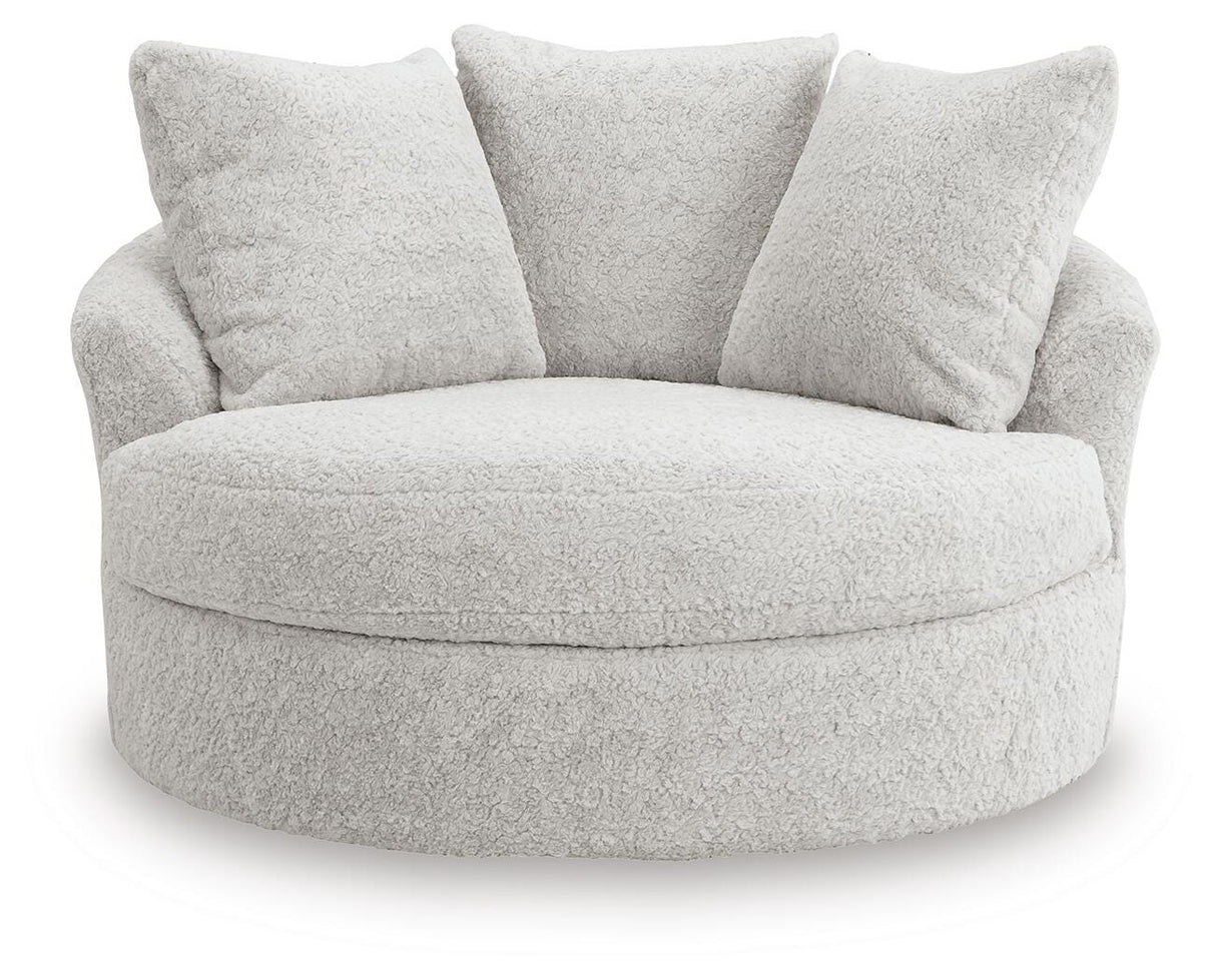 Cuddle Plush Arctic 3-Piece Sectional, Chair and Ottoman