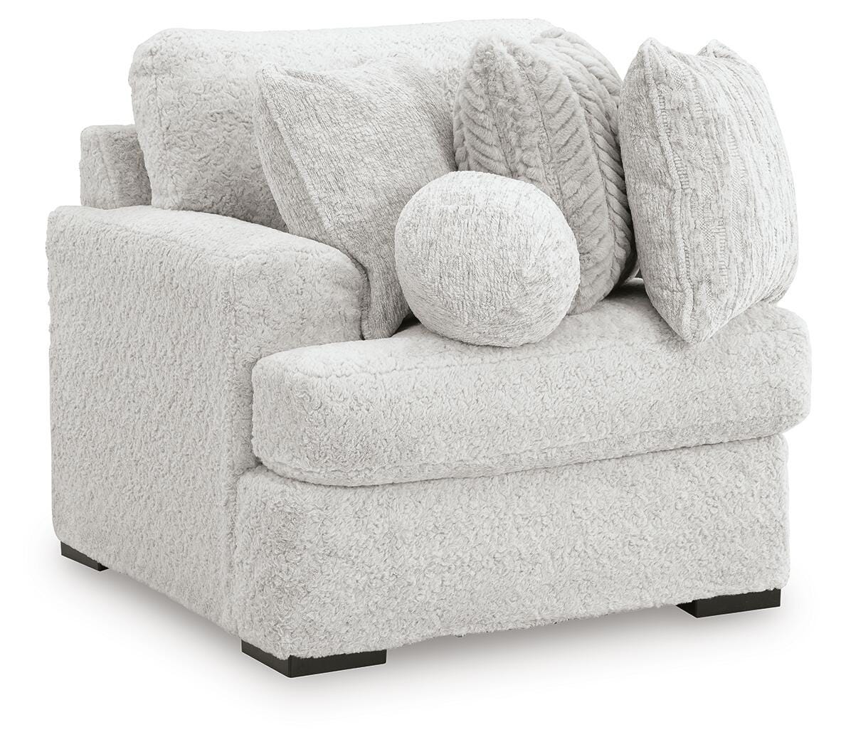 Cuddle Plush Arctic 3-Piece Sectional, Chair and Ottoman